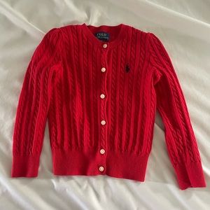 4T red button down sweater